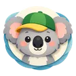 Cute flat cartoon raccoon face avatar icon with friendly expression for review section