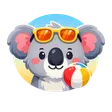 Cute flat cartoon raccoon face avatar icon with friendly expression for review section